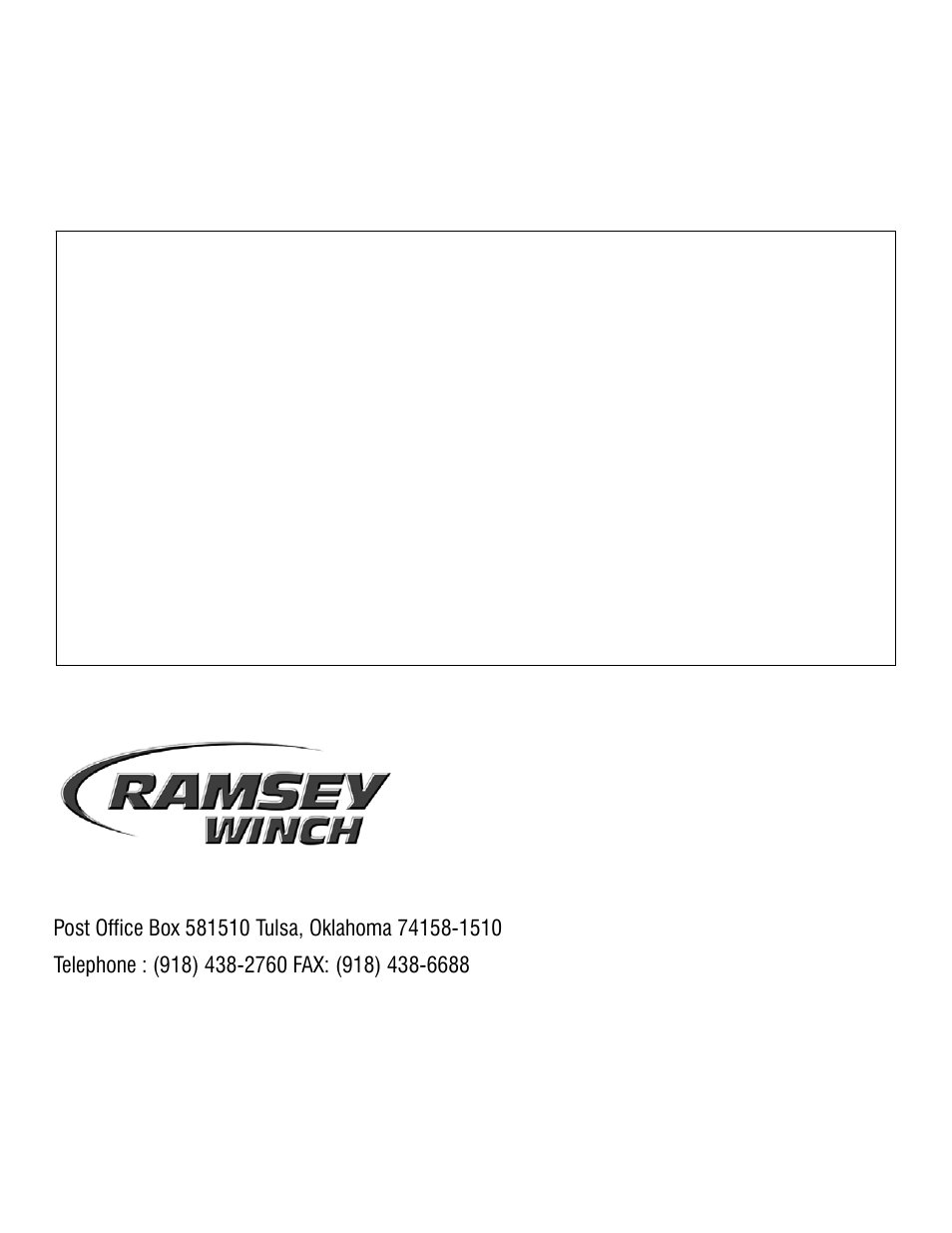 Limited warranty, Ramsey winch company | Ramsey Winch RPH-16000 User Manual | Page 20 / 20