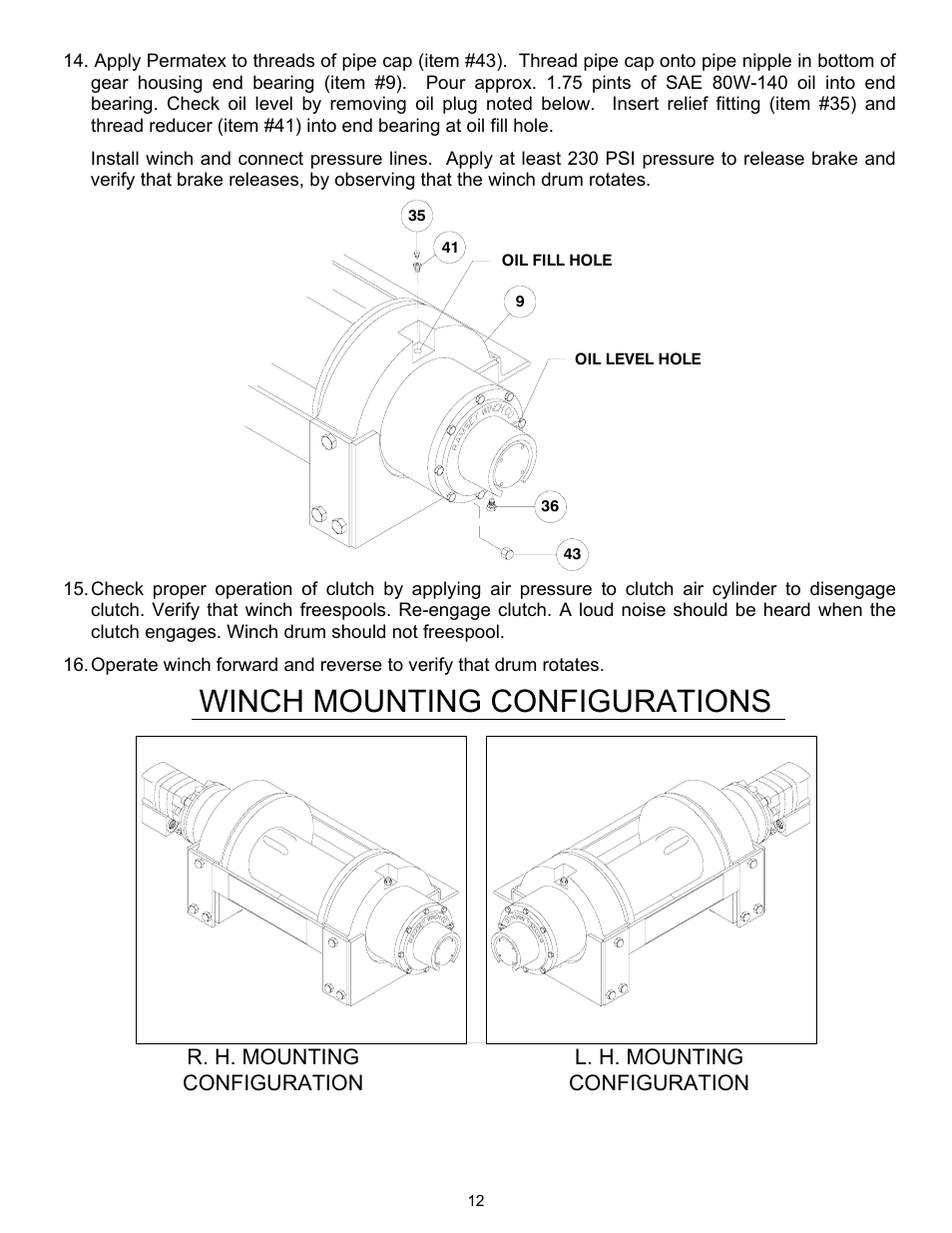 Winch mounting configurations | Ramsey Winch RPH-25000 QUANTUM W/2-SPD MOTOR User Manual | Page 15 / 20