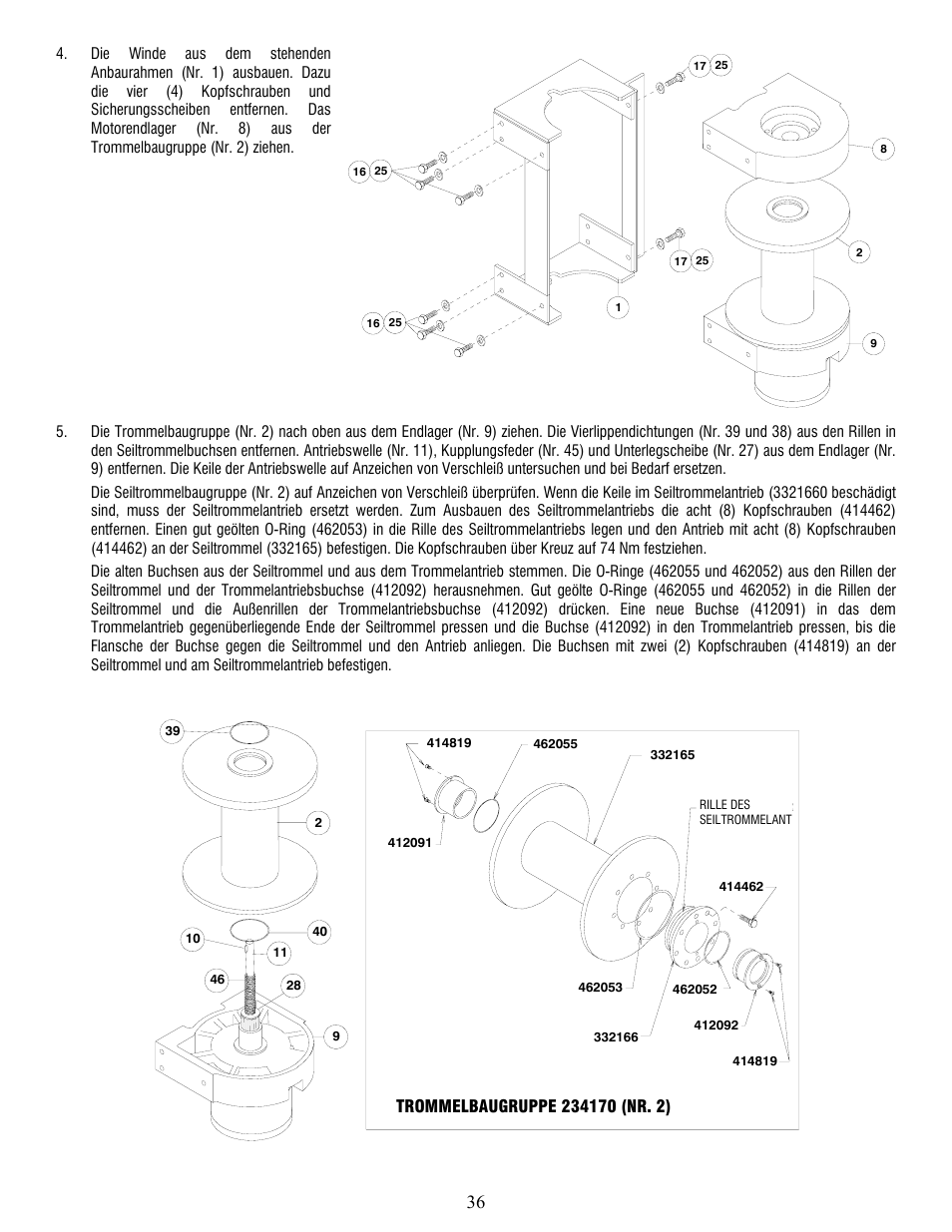 Ramsey Winch RPH-25000 User Manual | Page 36 / 56