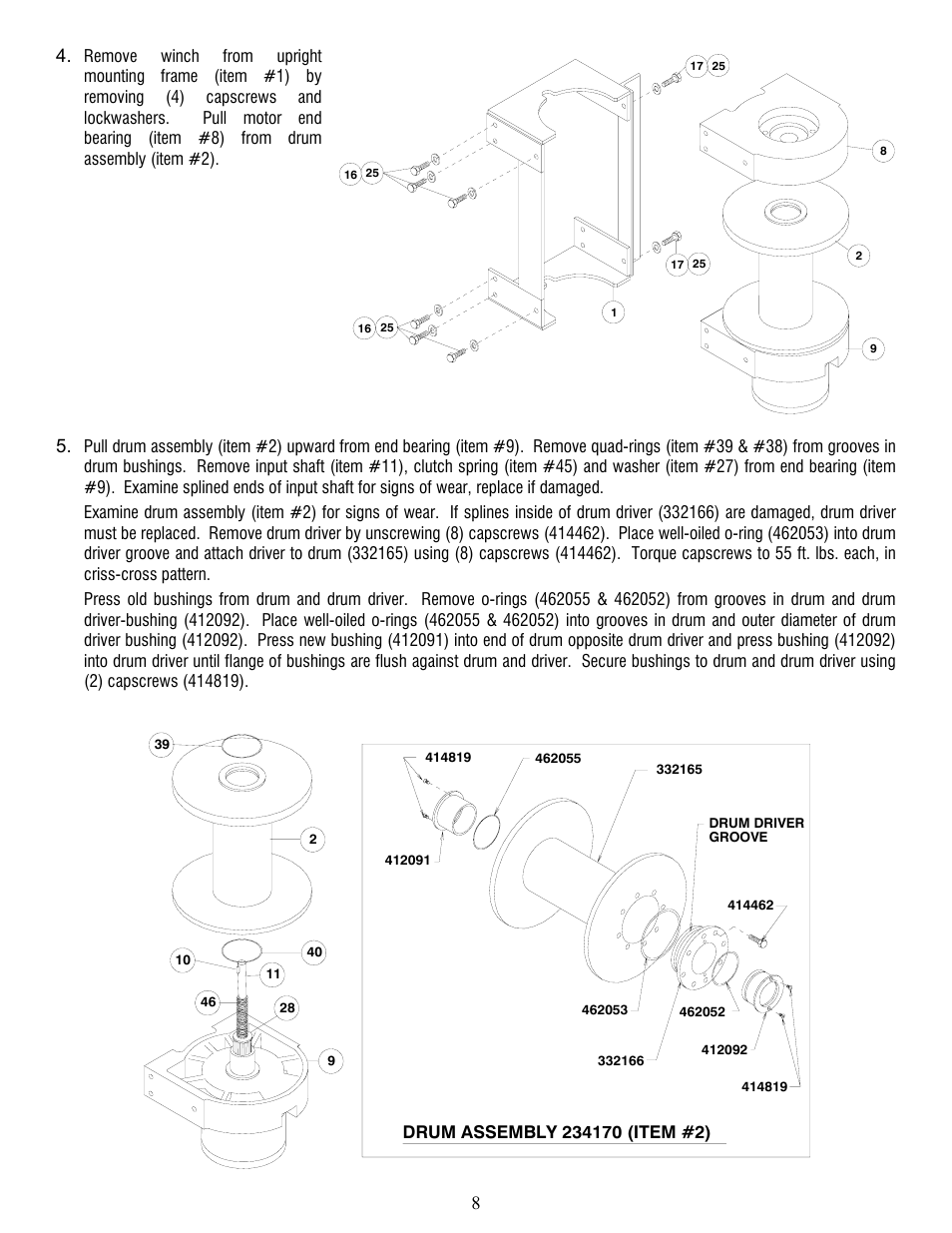 Ramsey Winch RPH-25000 User Manual | Page 8 / 56