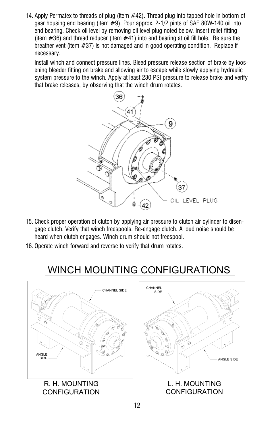 Winch mounting configurations | Ramsey Winch RPH-35000 User Manual | Page 14 / 20