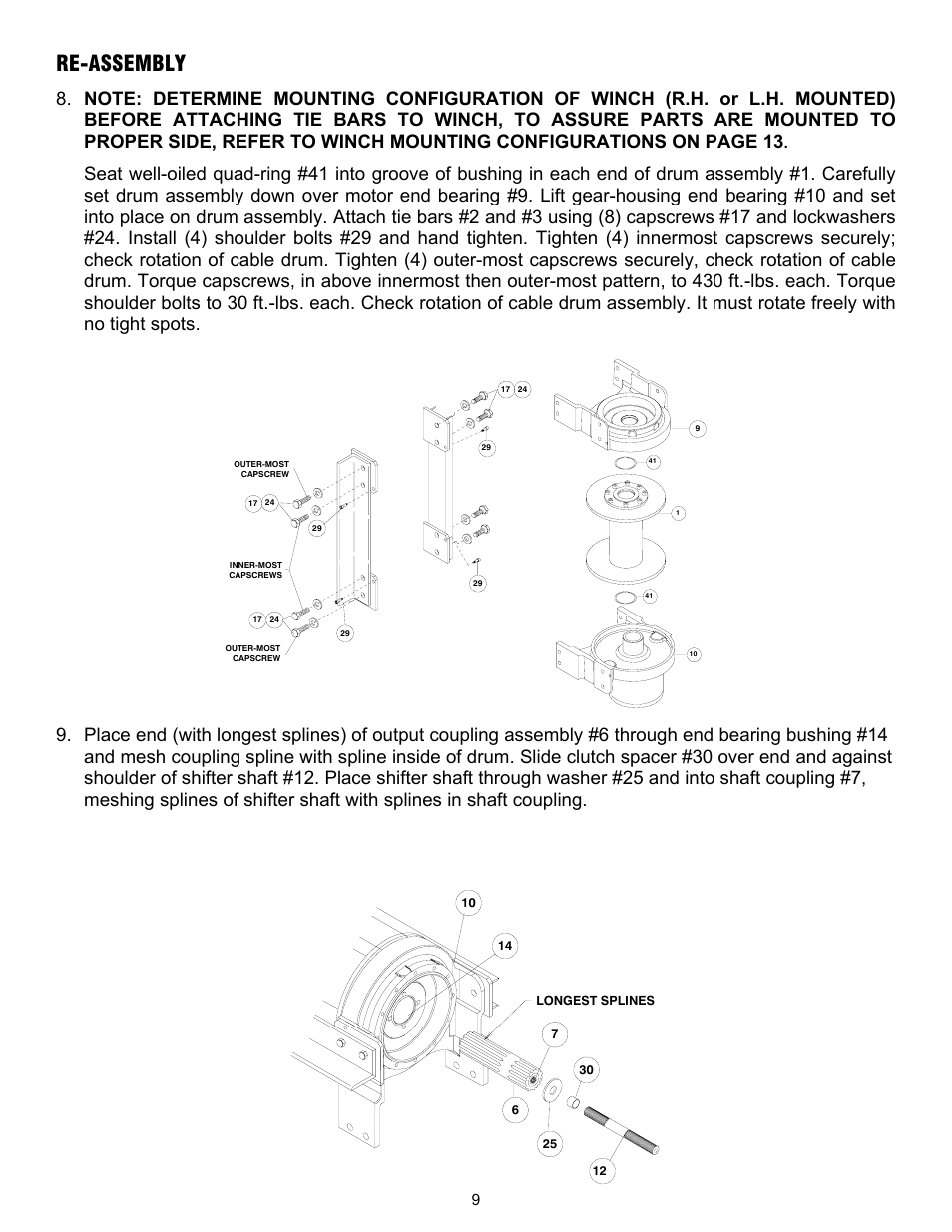 Re-assembly | Ramsey Winch RPH-45000 (Foot Mtd.) User Manual | Page 12 / 20