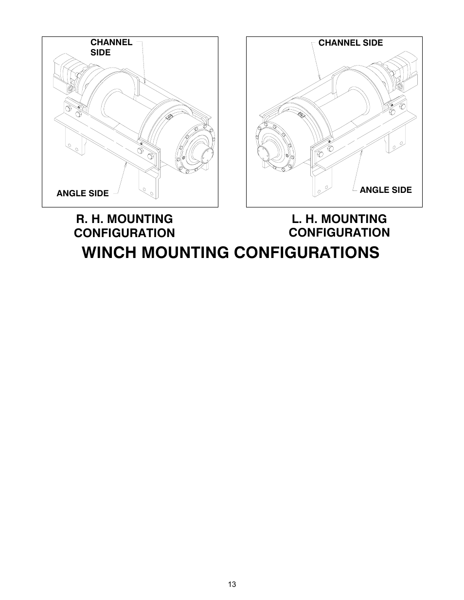 Winch mounting configurations | Ramsey Winch RPH-45000 (Foot Mtd.) User Manual | Page 16 / 20