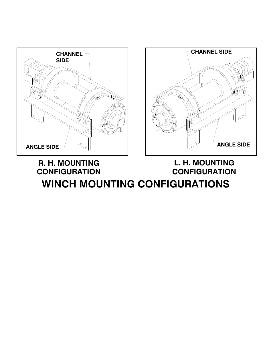 Winch mounting configurations | Ramsey Winch RPH-50000 (Foot Mtd.) User Manual | Page 16 / 20