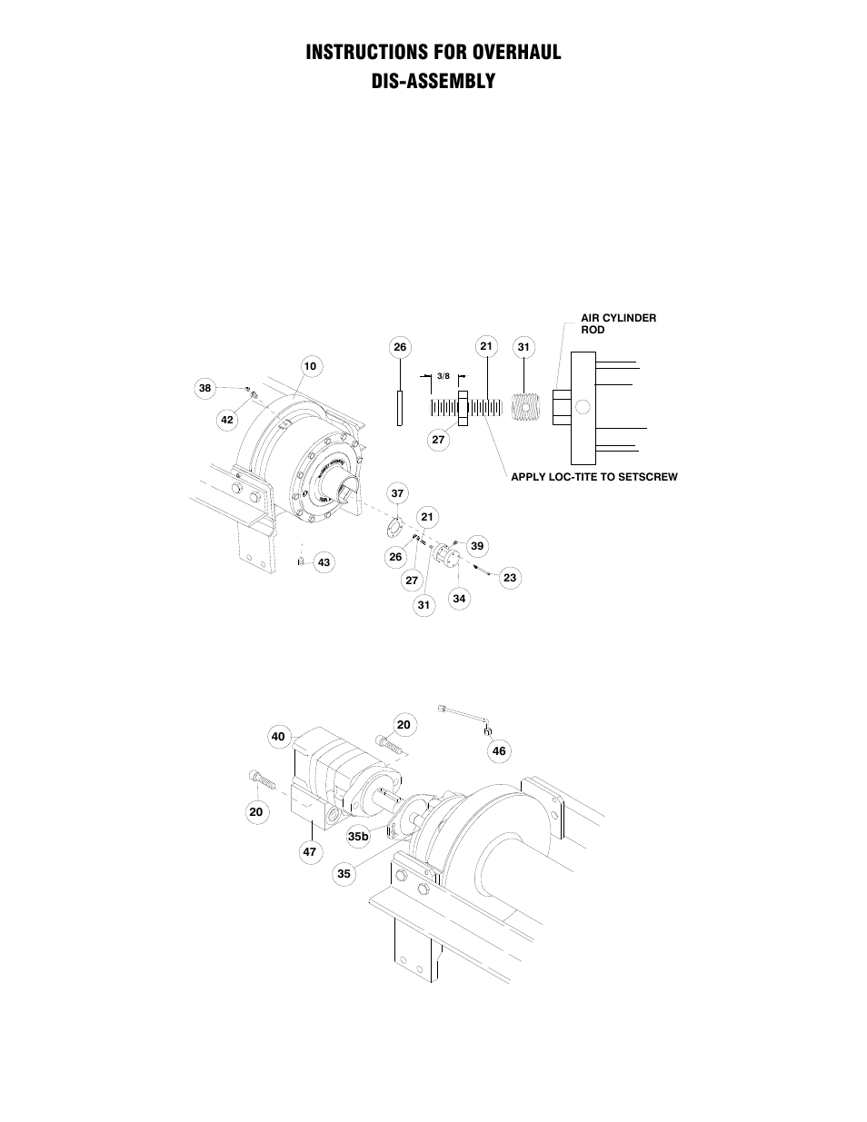 Instructions for overhaul dis-assembly | Ramsey Winch RPH-50000 (Foot Mtd.) User Manual | Page 8 / 20