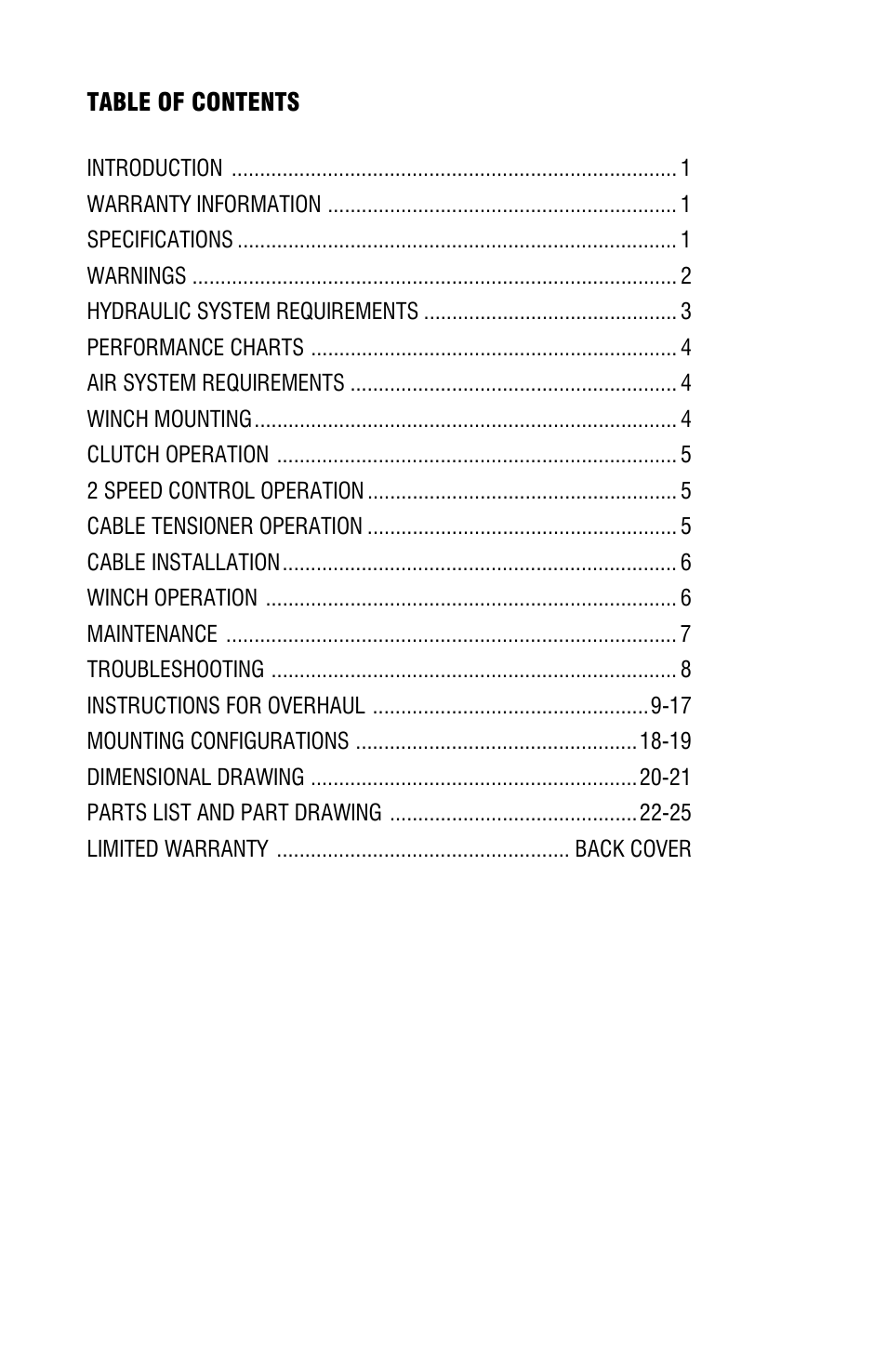 Ramsey Winch RPH-50000 SHORT DRUM W/AIR TENSIONER & 2-SPEED MOTOR User Manual | Page 2 / 28