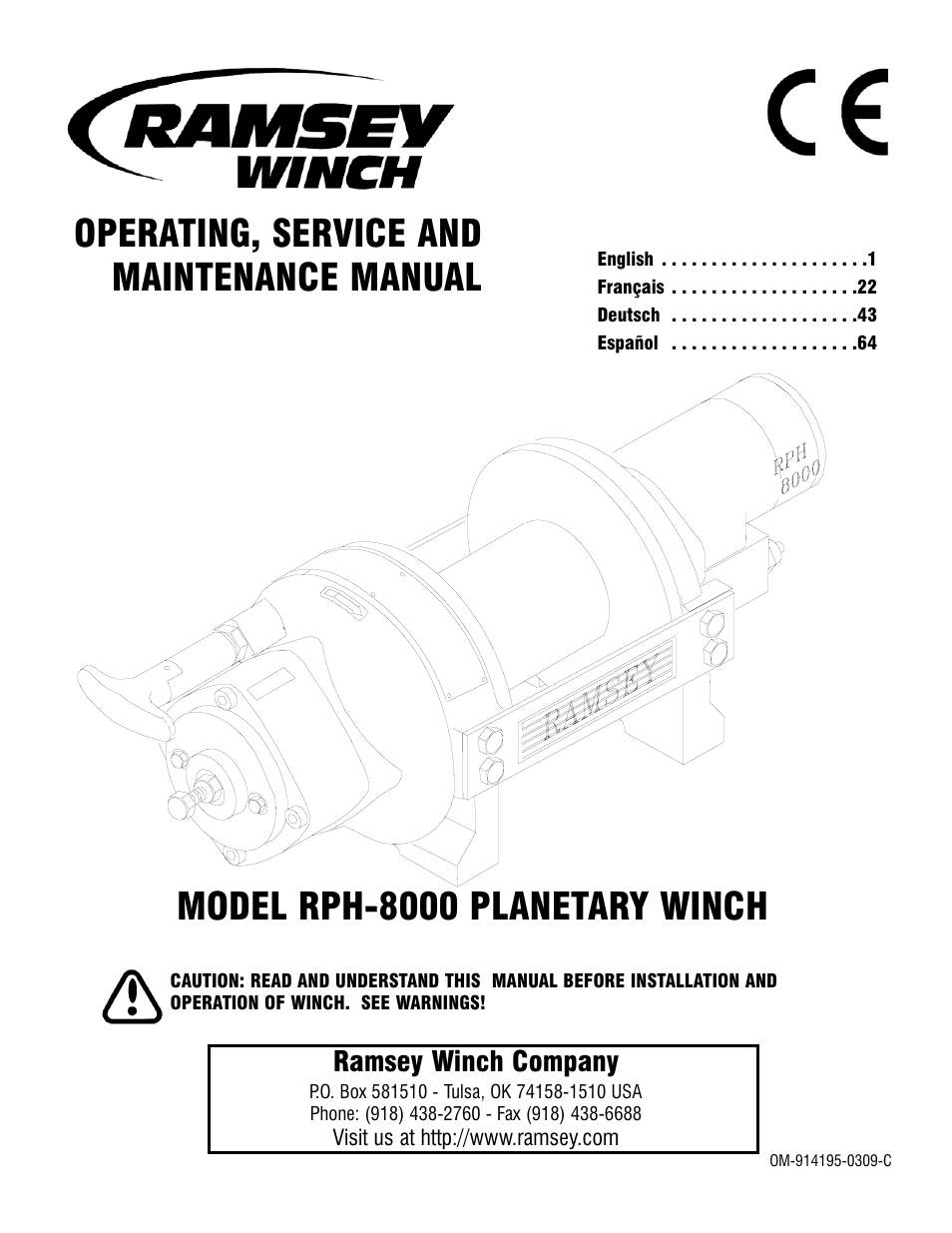 Ramsey Winch RPH-8000 User Manual | 84 pages