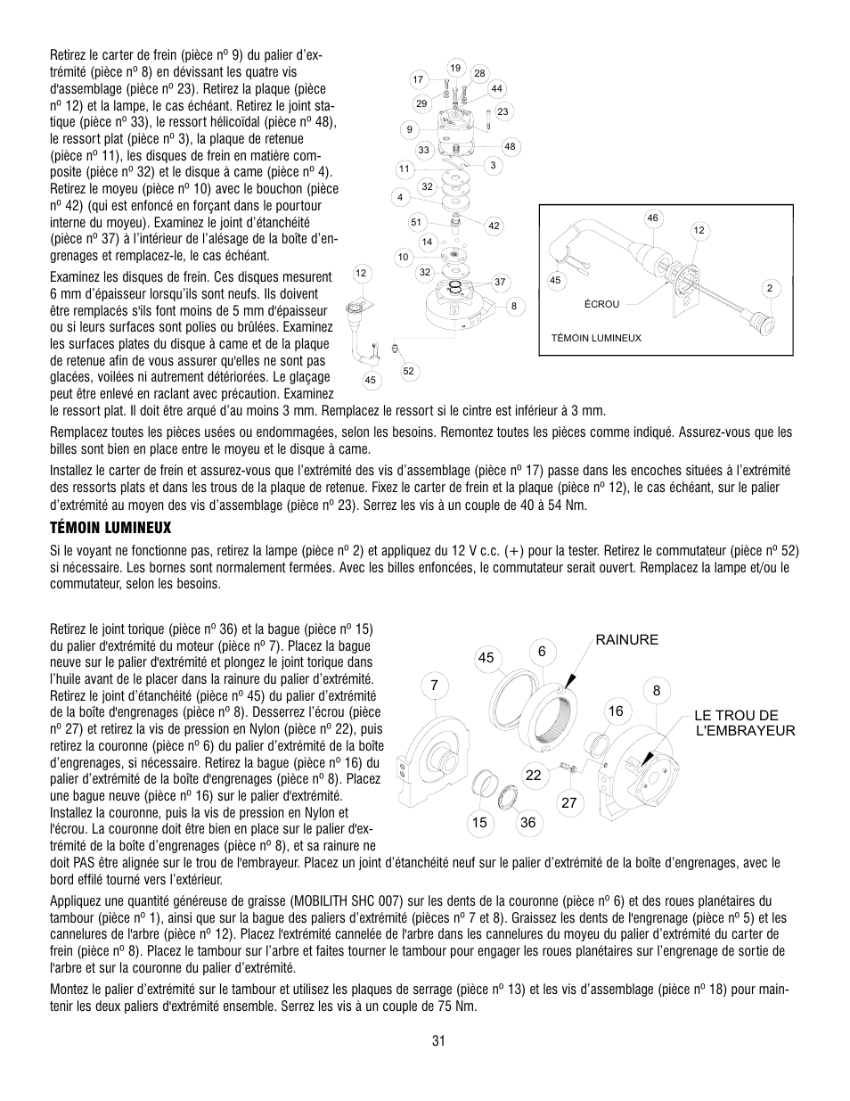 Témoin lumineux | Ramsey Winch RPH-8000 User Manual | Page 31 / 84