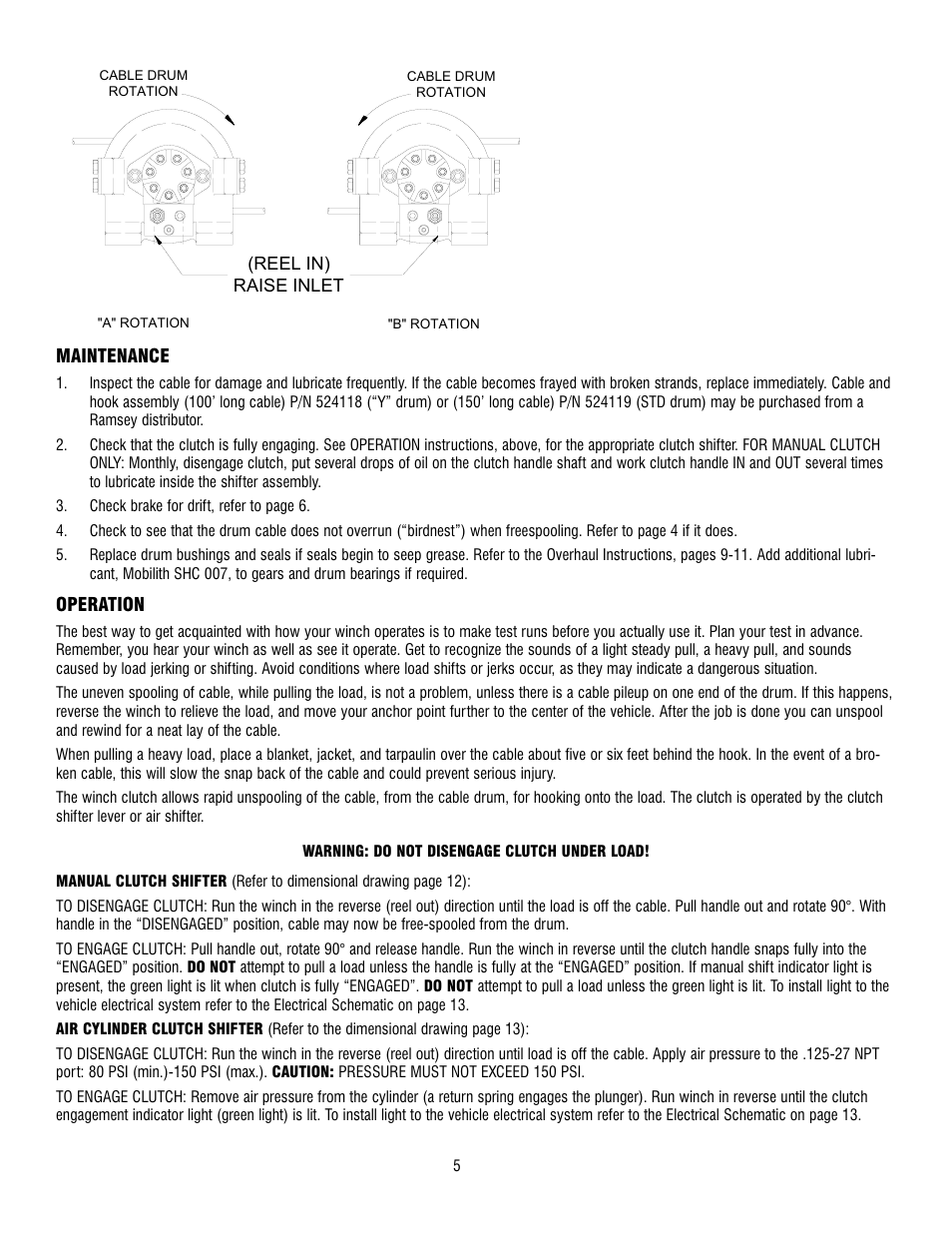 Ramsey Winch RPH-8000 User Manual | Page 5 / 84