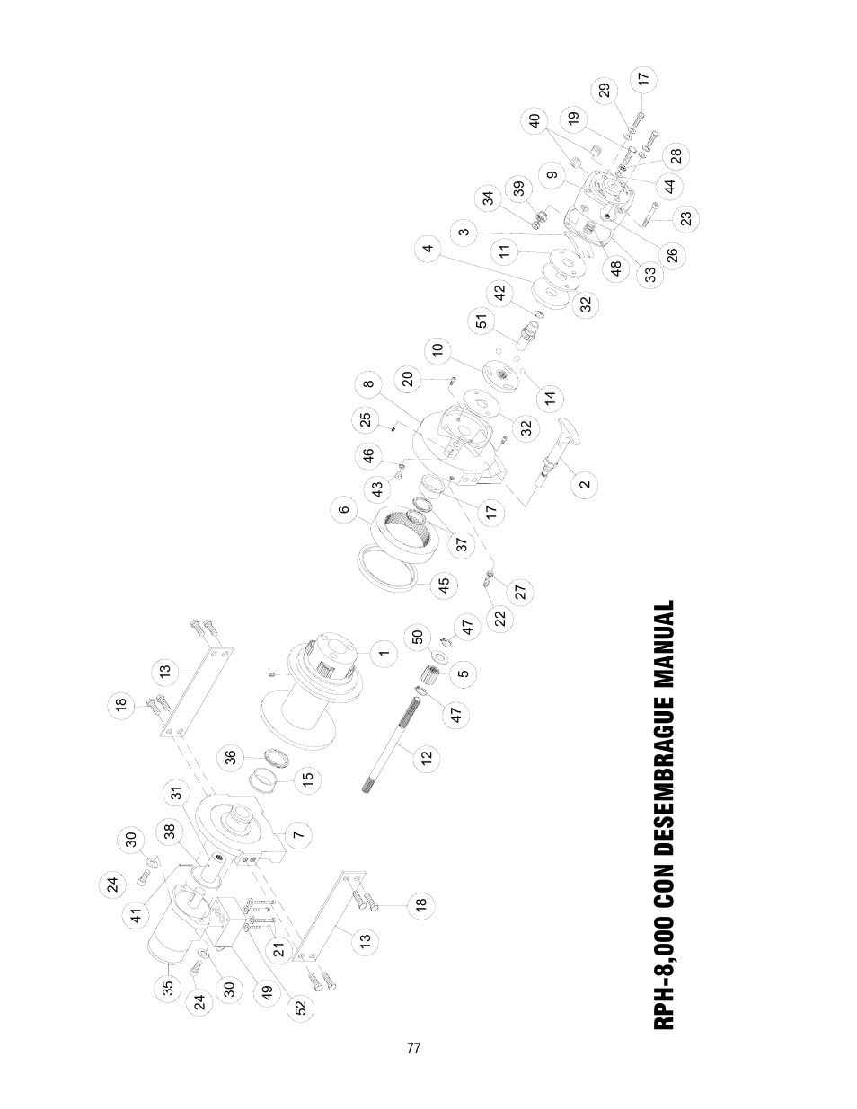 Rph-8,000 con desembrague manu al | Ramsey Winch RPH-8000 User Manual | Page 77 / 84