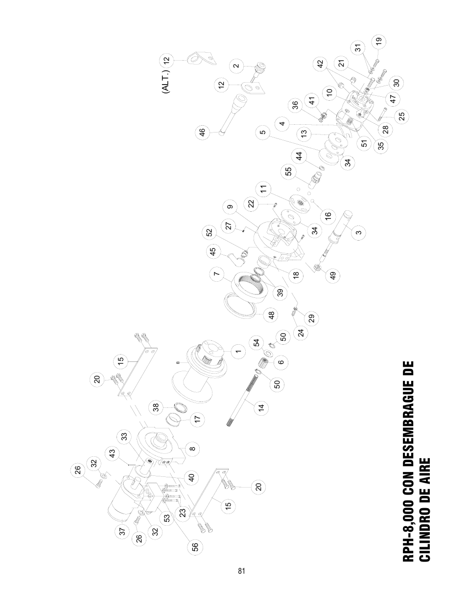 Rph-8,000 con desembrague de cilindro de aire | Ramsey Winch RPH-8000 User Manual | Page 81 / 84