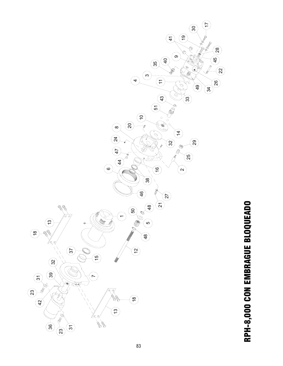 Rph-8,000 con embrague bl oqueado | Ramsey Winch RPH-8000 User Manual | Page 83 / 84