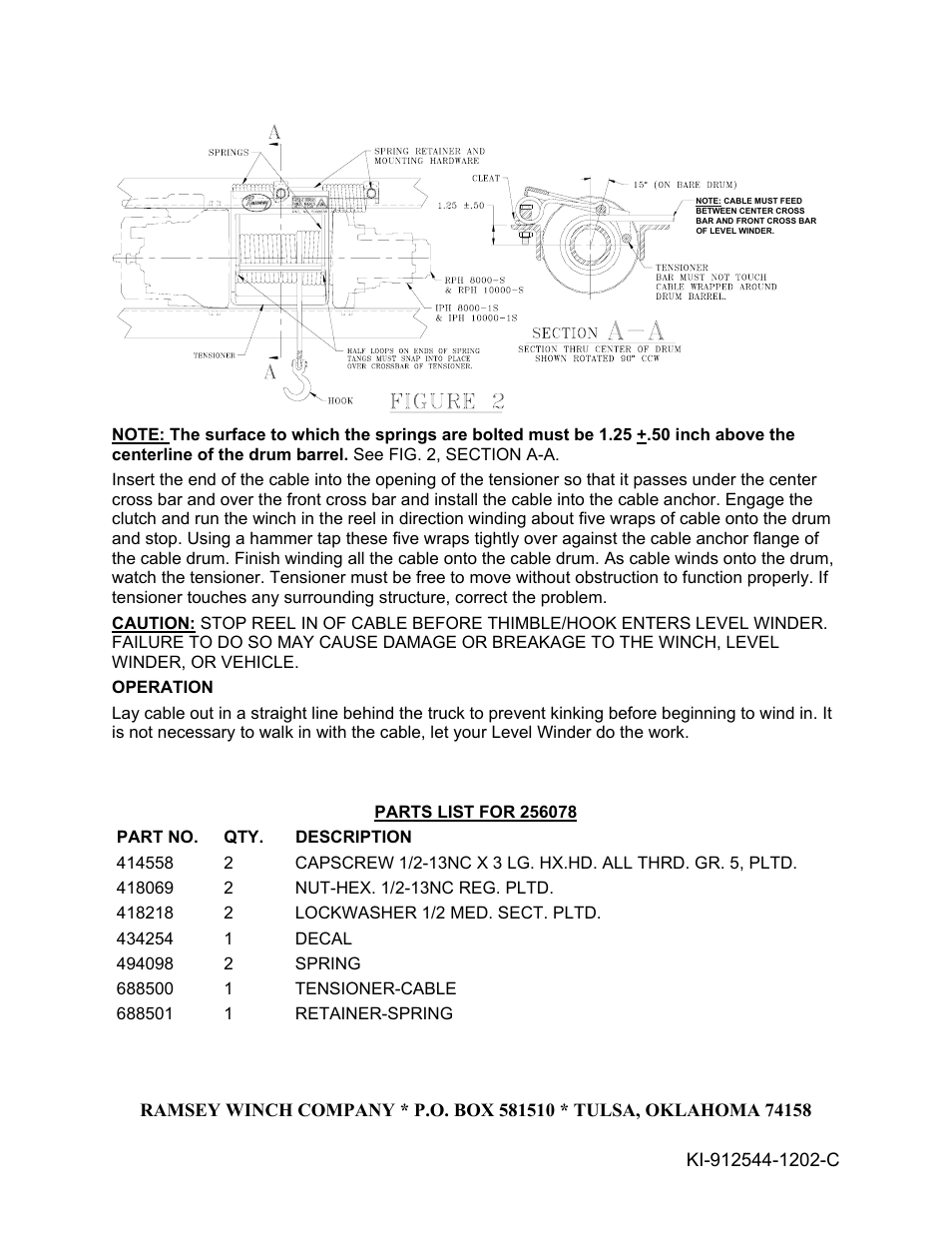 Ramsey Winch LEVEL WINDER 3 256078 User Manual | Page 2 / 2