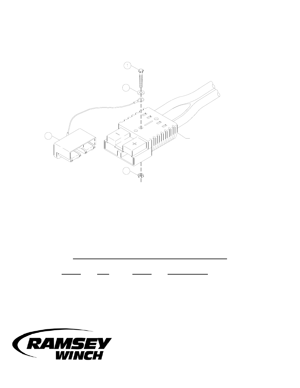 Ramsey Winch QM CONNECTOR PLUG KIT 413084 User Manual | 1 page