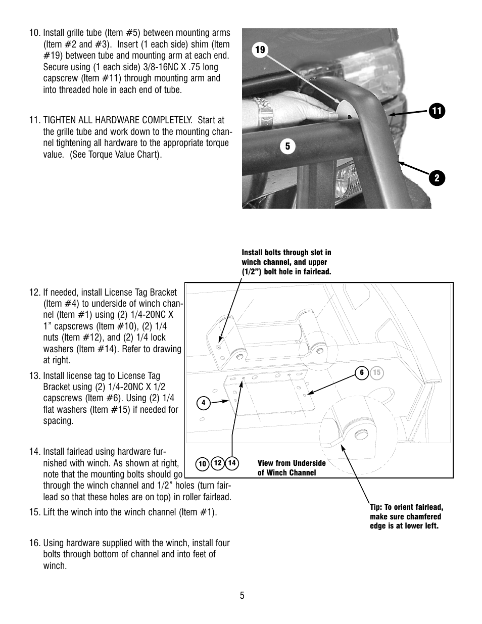 Ramsey Winch CHEVY GRILL GUARD KIT 295369 (PAT 12/15 WINCH) User Manual | Page 5 / 8