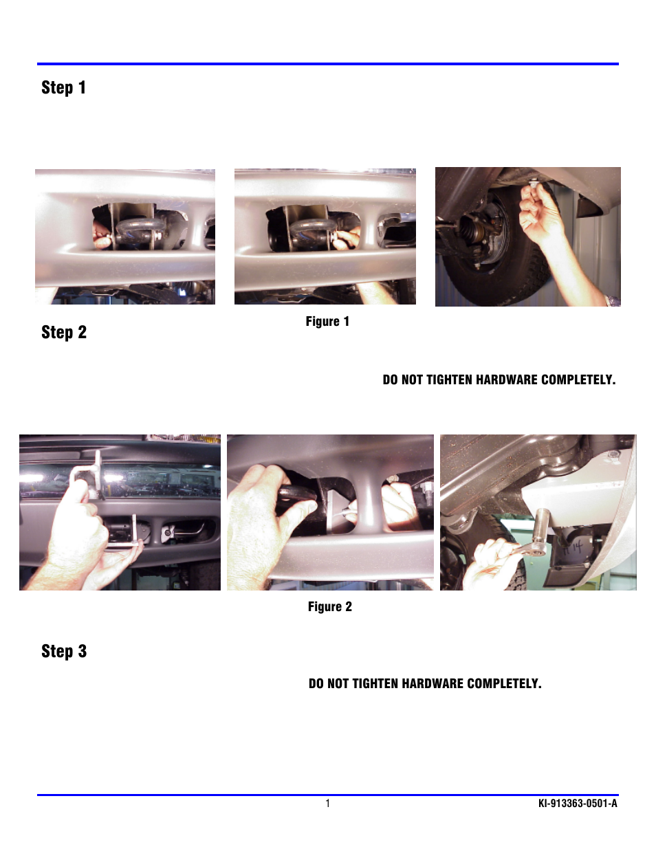 Step 1, Step 2, Step 3 | Ramsey Winch CHEVY GRILL GUARD KIT 295928 User Manual | Page 2 / 8