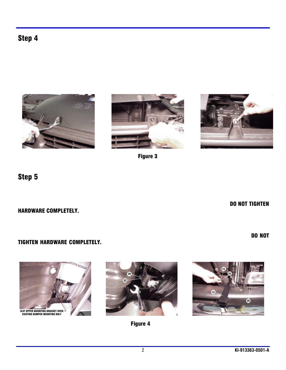 Step 4, Step 5 | Ramsey Winch CHEVY GRILL GUARD KIT 295928 User Manual | Page 3 / 8