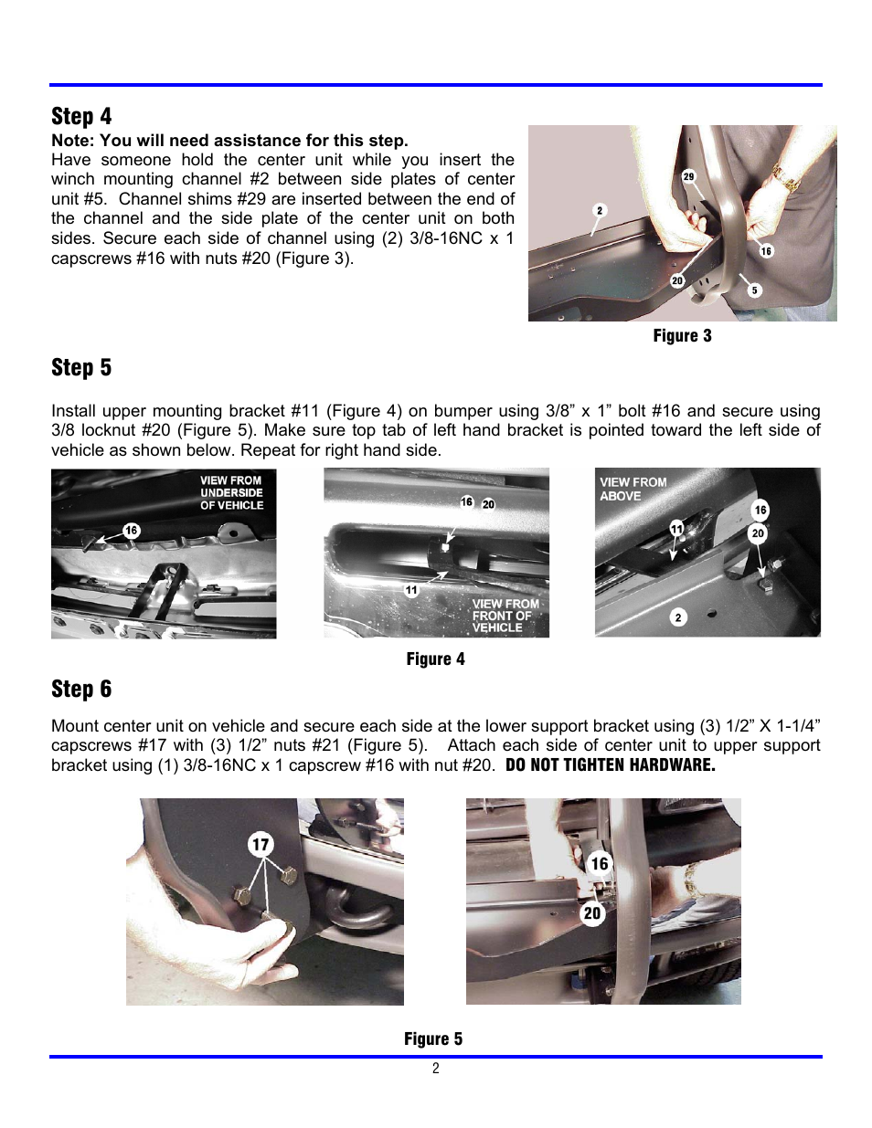 Step 4, Step 5, Step 6 | Ramsey Winch CHEVY WRAPAROUND & GRILL GUARD KITS 295934 & 295935 User Manual | Page 3 / 7