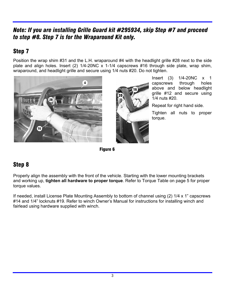 Step 8 | Ramsey Winch CHEVY WRAPAROUND & GRILL GUARD KITS 295934 & 295935 User Manual | Page 4 / 7