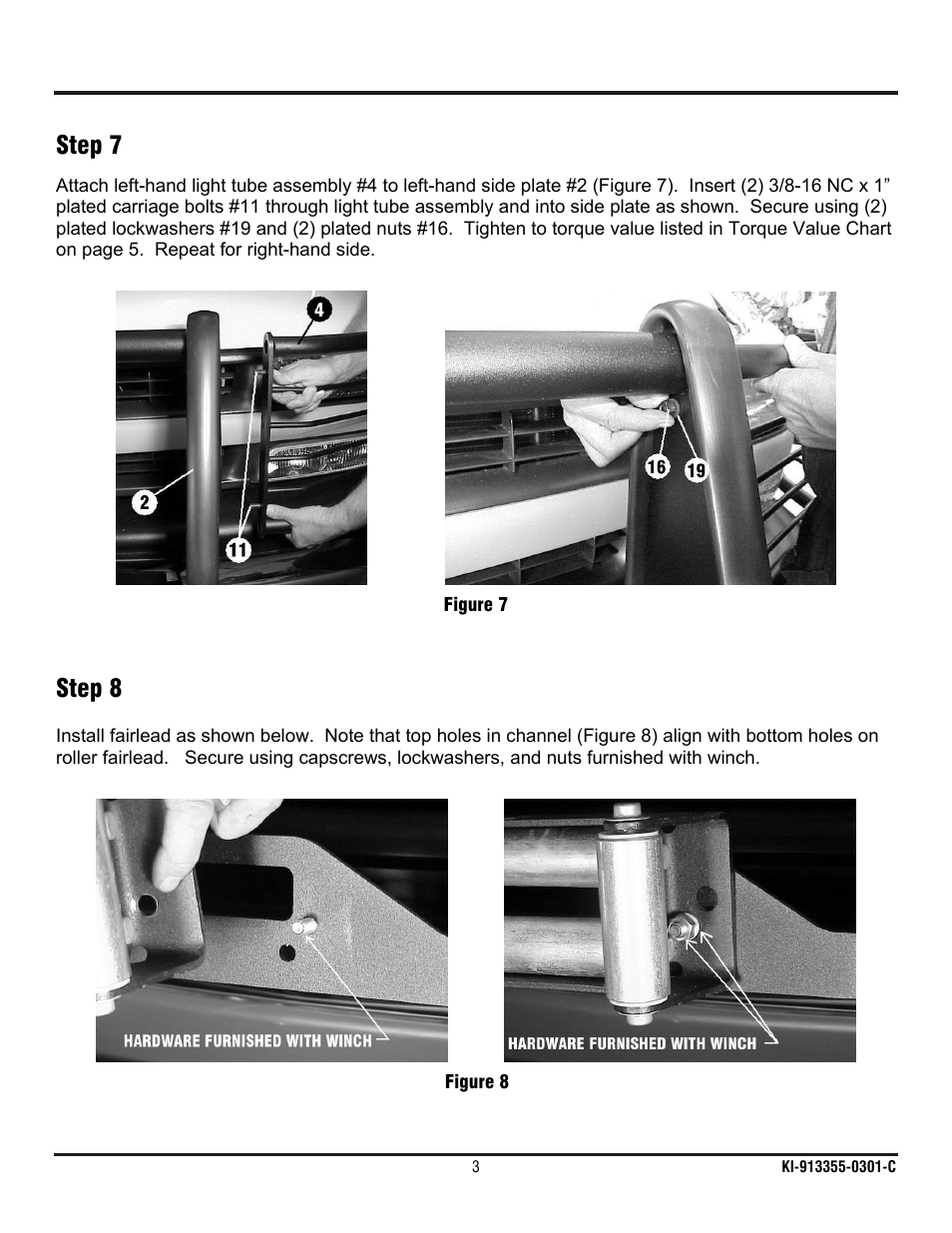 Step 7, Step 8 | Ramsey Winch CHEVY WRAPAROUND KIT 295361 User Manual | Page 4 / 7