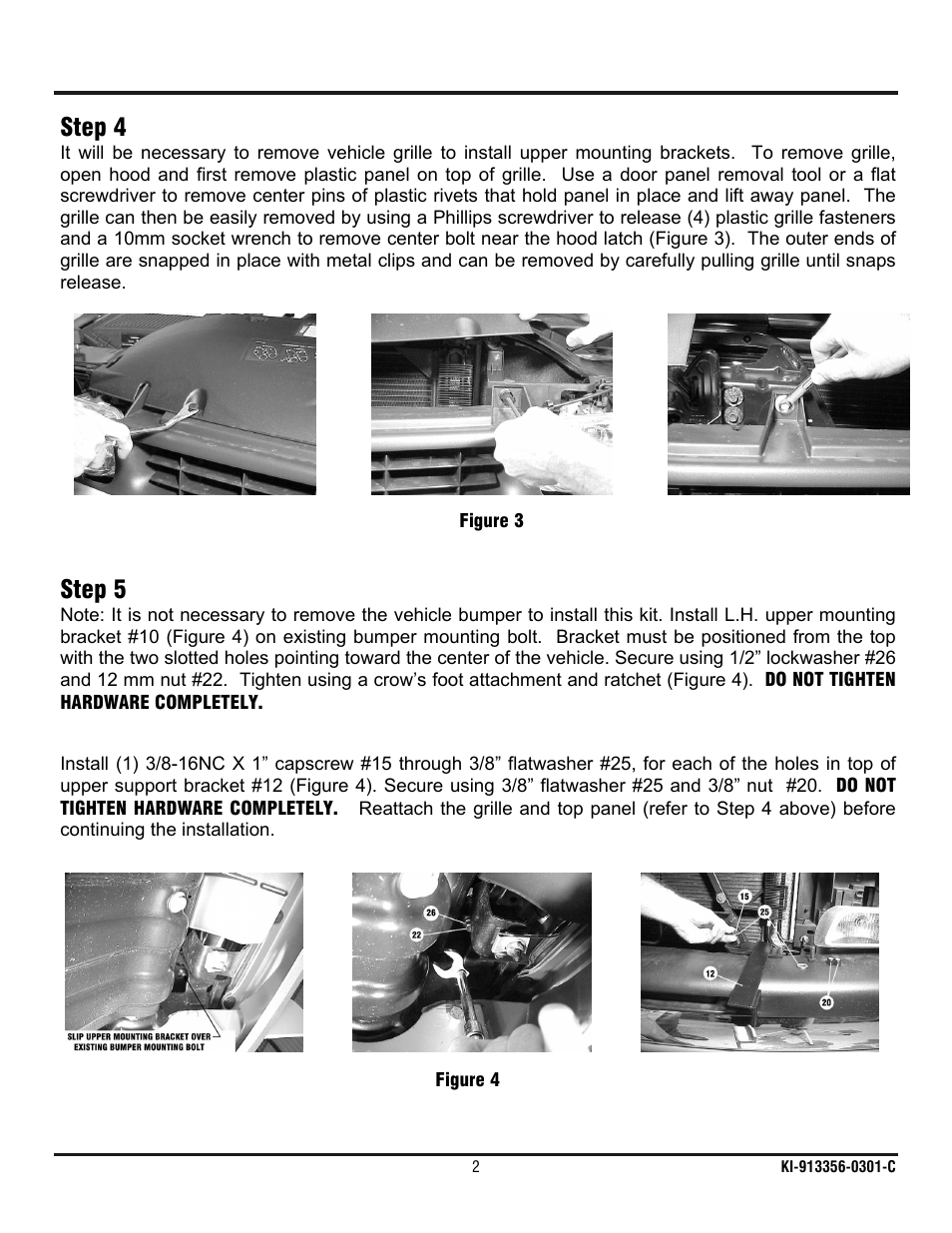 Step 4, Step 5 | Ramsey Winch CHEVY WRAPAROUND KIT 295925 User Manual | Page 3 / 10