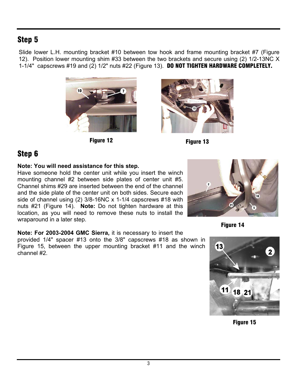 Step 5, Step 6 | Ramsey Winch CHEVY WRAPAROUND KIT 295932 User Manual | Page 4 / 9