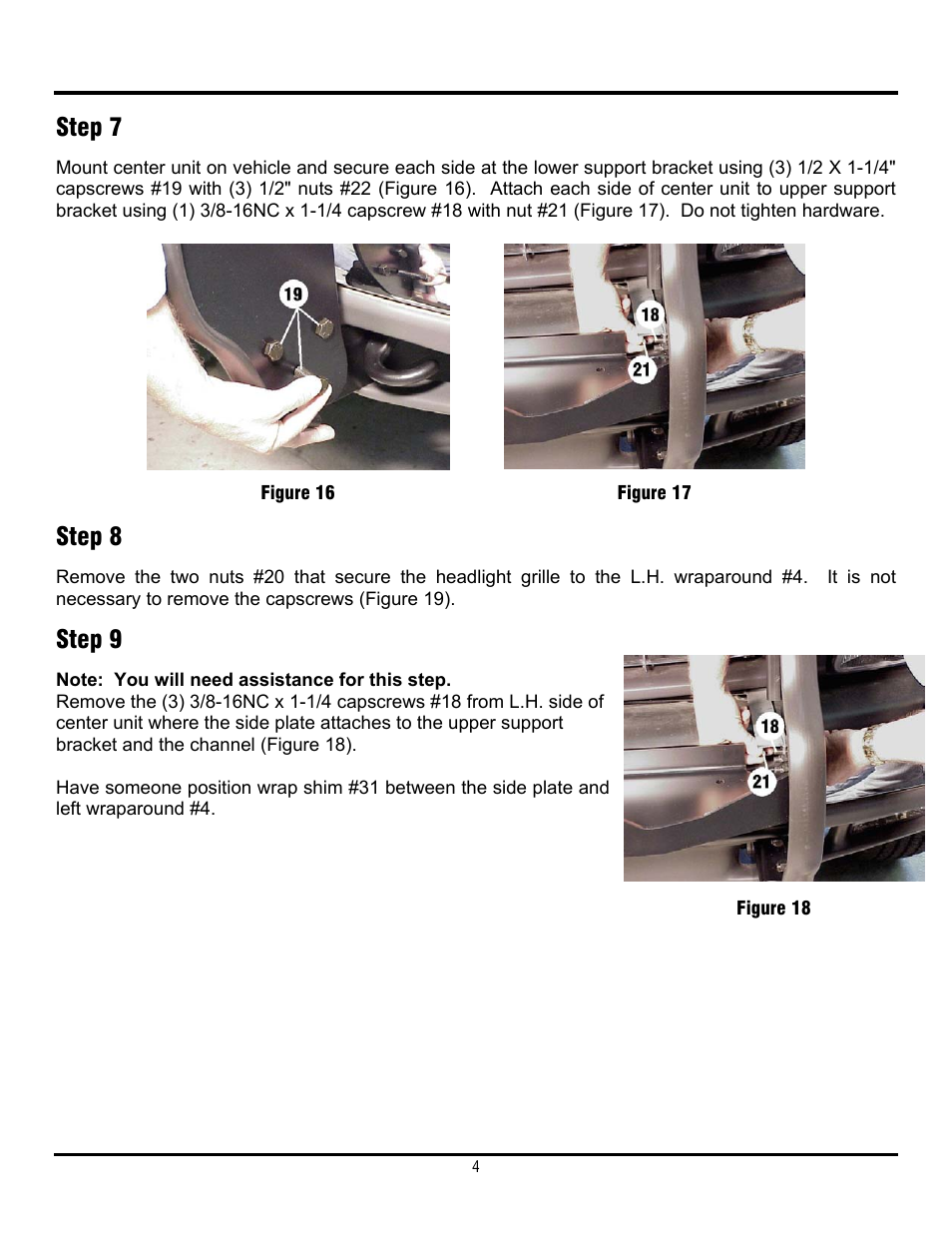 Step 7, Step 8, Step 9 | Ramsey Winch CHEVY WRAPAROUND KIT 295932 User Manual | Page 5 / 9