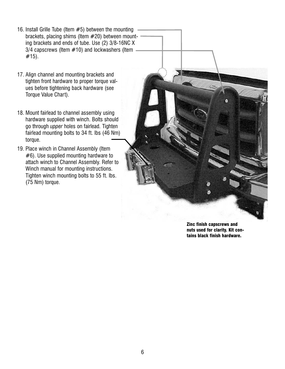 Ramsey Winch FORD GRILL GUARD KIT 295368 User Manual | Page 6 / 9