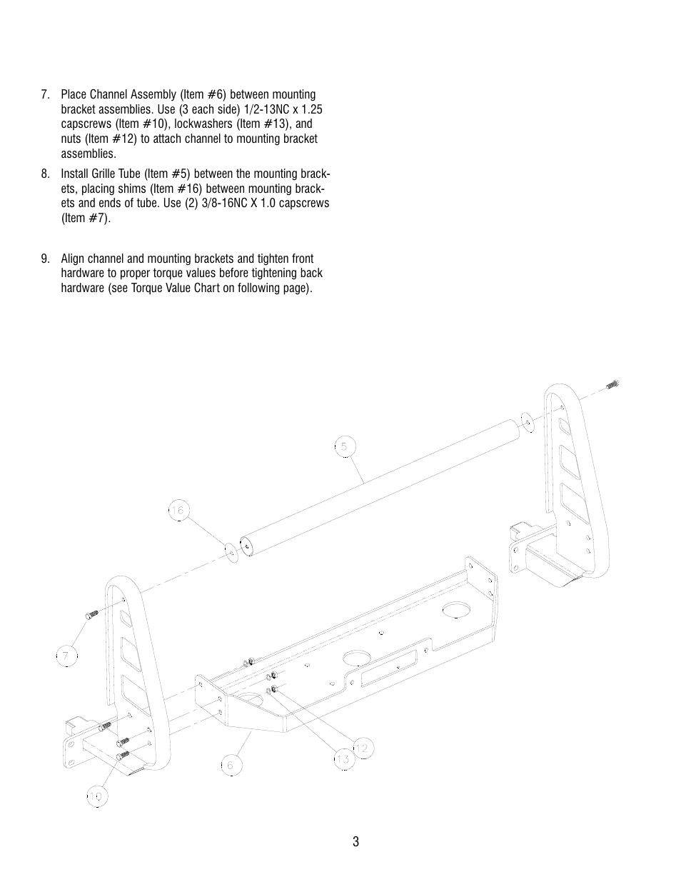 Ramsey Winch FORD GRILL GUARD KIT 295374 (PAT 12/15) User Manual | Page 3 / 6