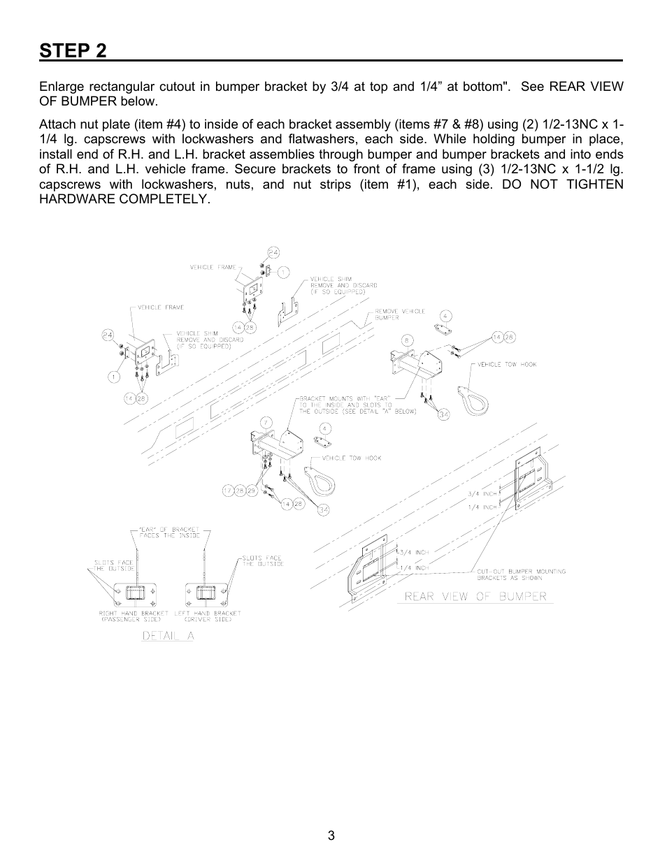 Step 2 | Ramsey Winch FORD GRILL GUARD/WRAPAROUND KITS 295344 & 295345 (RE WINCH) User Manual | Page 4 / 9