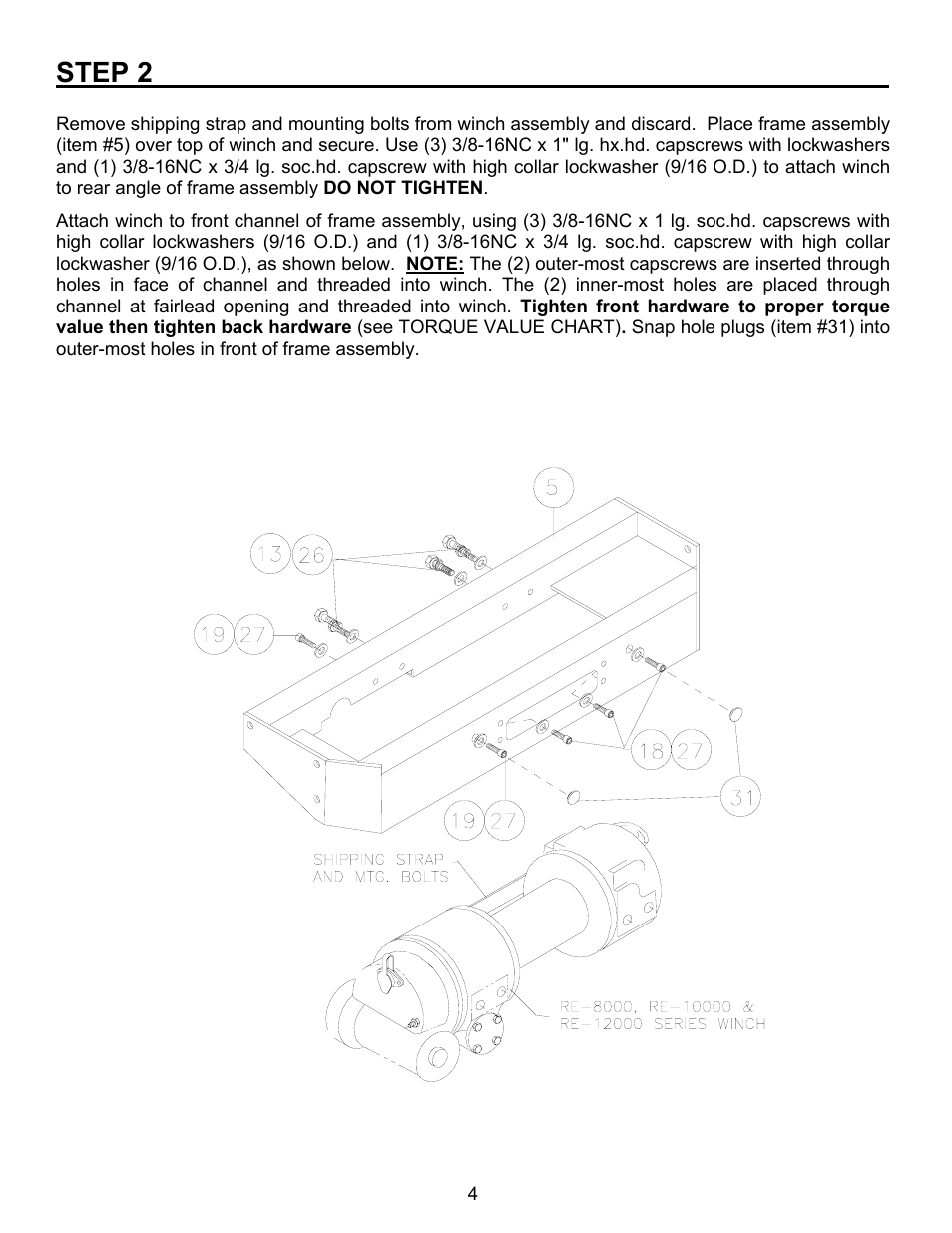 Step 2 | Ramsey Winch FORD GRILL GUARD/WRAPAROUND KITS 295344 & 295345 (RE WINCH) User Manual | Page 5 / 9