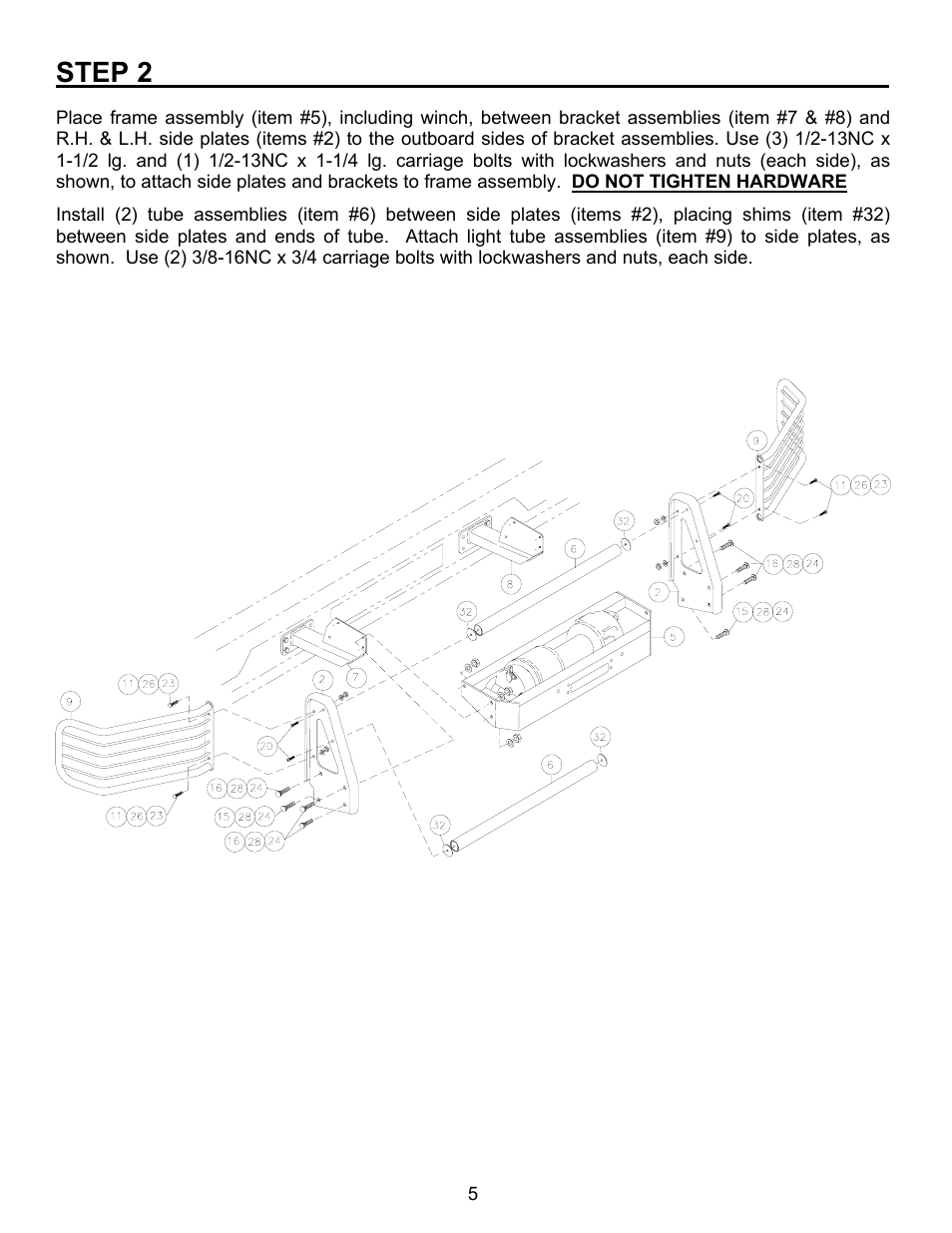 Step 2 | Ramsey Winch FORD GRILL GUARD/WRAPAROUND KITS 295344 & 295345 (RE WINCH) User Manual | Page 6 / 9