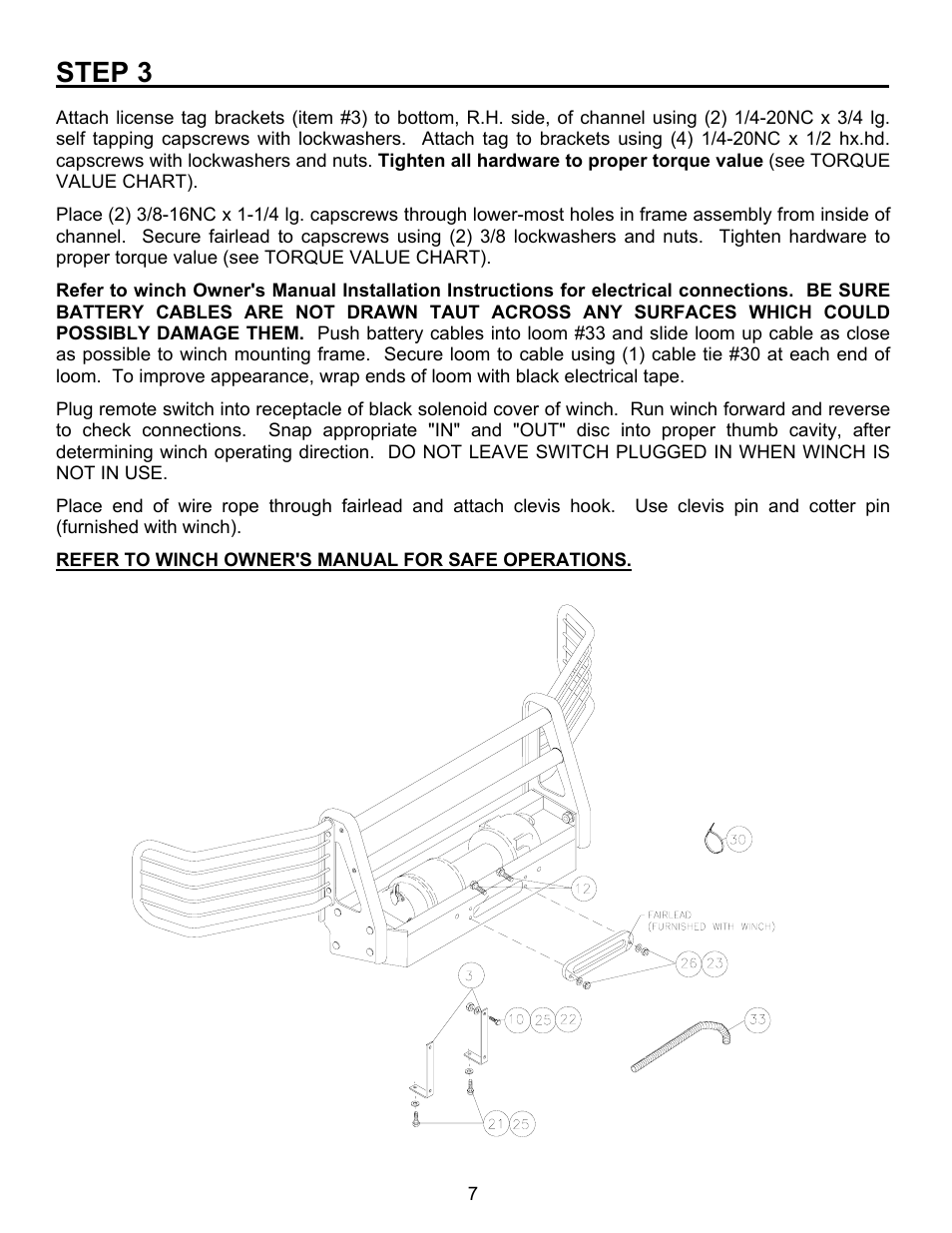 Step 3 | Ramsey Winch FORD GRILL GUARD/WRAPAROUND KITS 295344 & 295345 (RE WINCH) User Manual | Page 8 / 9