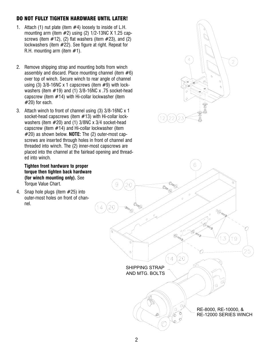 Ramsey Winch FORD GRILL GUARD/WRAPAROUND KITS 295372 & 295373 (RE WINCH) User Manual | Page 2 / 8