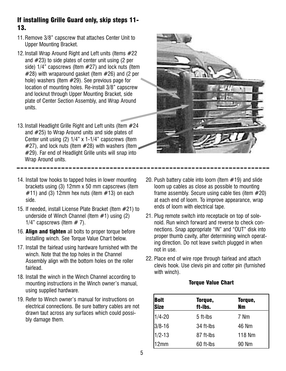 Ramsey Winch FORD GRILL GUARD/WRAPAROUND KITS 295940 & 295941 User Manual | Page 5 / 7