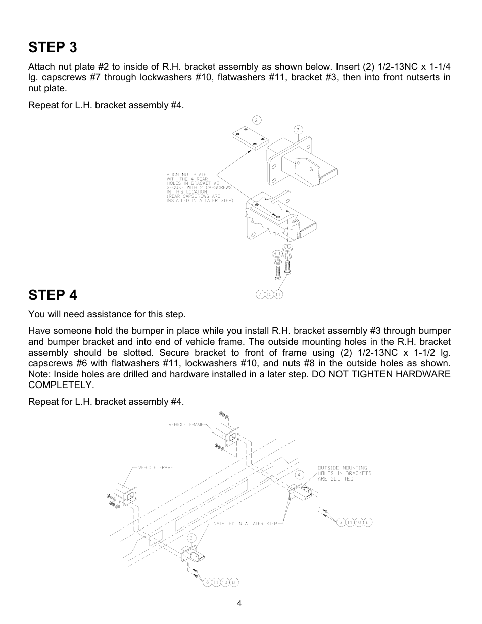 Step 3, Step 4 | Ramsey Winch FORD QM KIT 251065 User Manual | Page 5 / 8