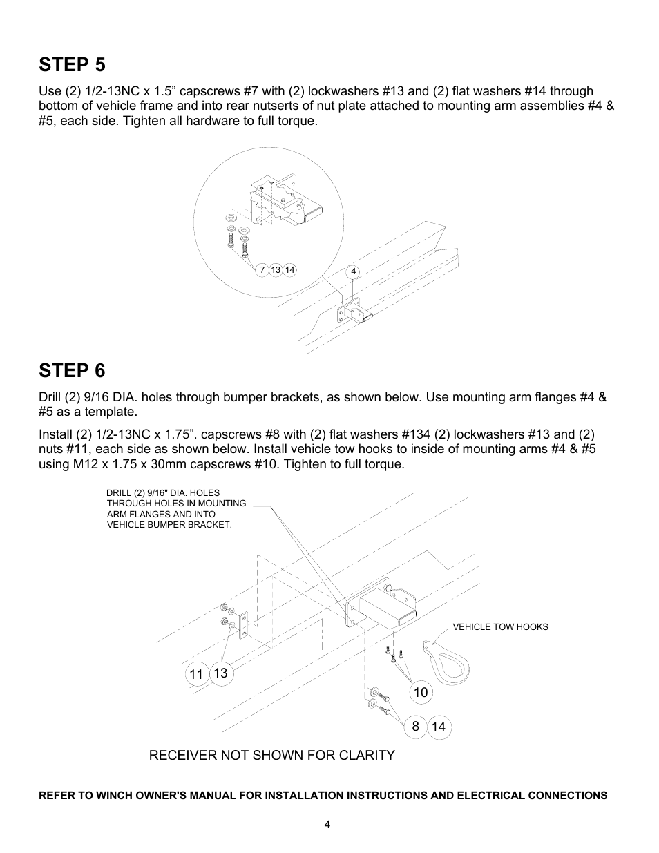 Step 5, Step 6 | Ramsey Winch FORD QM KIT 295375 User Manual | Page 5 / 6