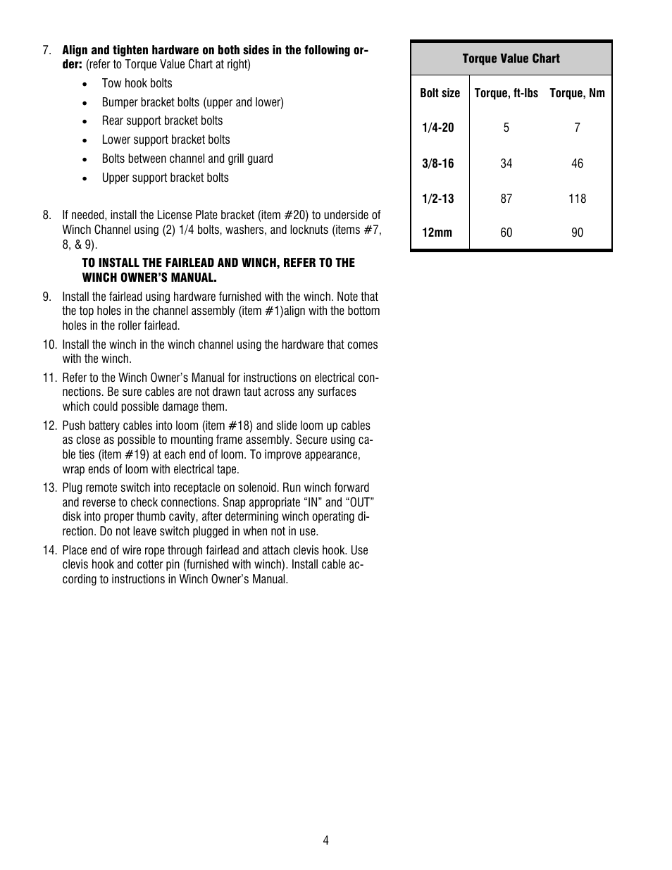 Ramsey Winch FORD SUPER DUTY KIT 295950 User Manual | Page 4 / 6