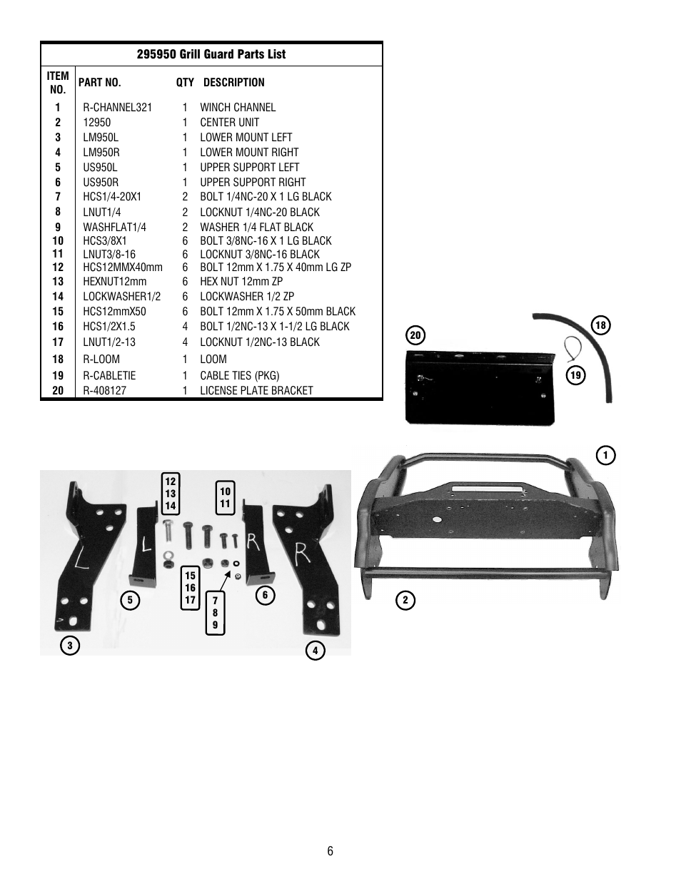 Ramsey Winch FORD SUPER DUTY KIT 295950 User Manual | Page 6 / 6