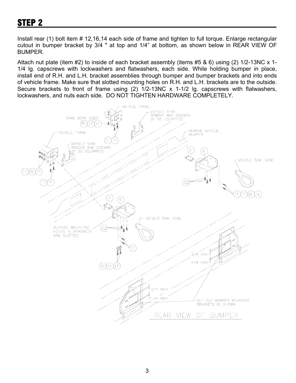 Step 2 | Ramsey Winch FORD WRAPAROUND KIT 295346 User Manual | Page 4 / 8