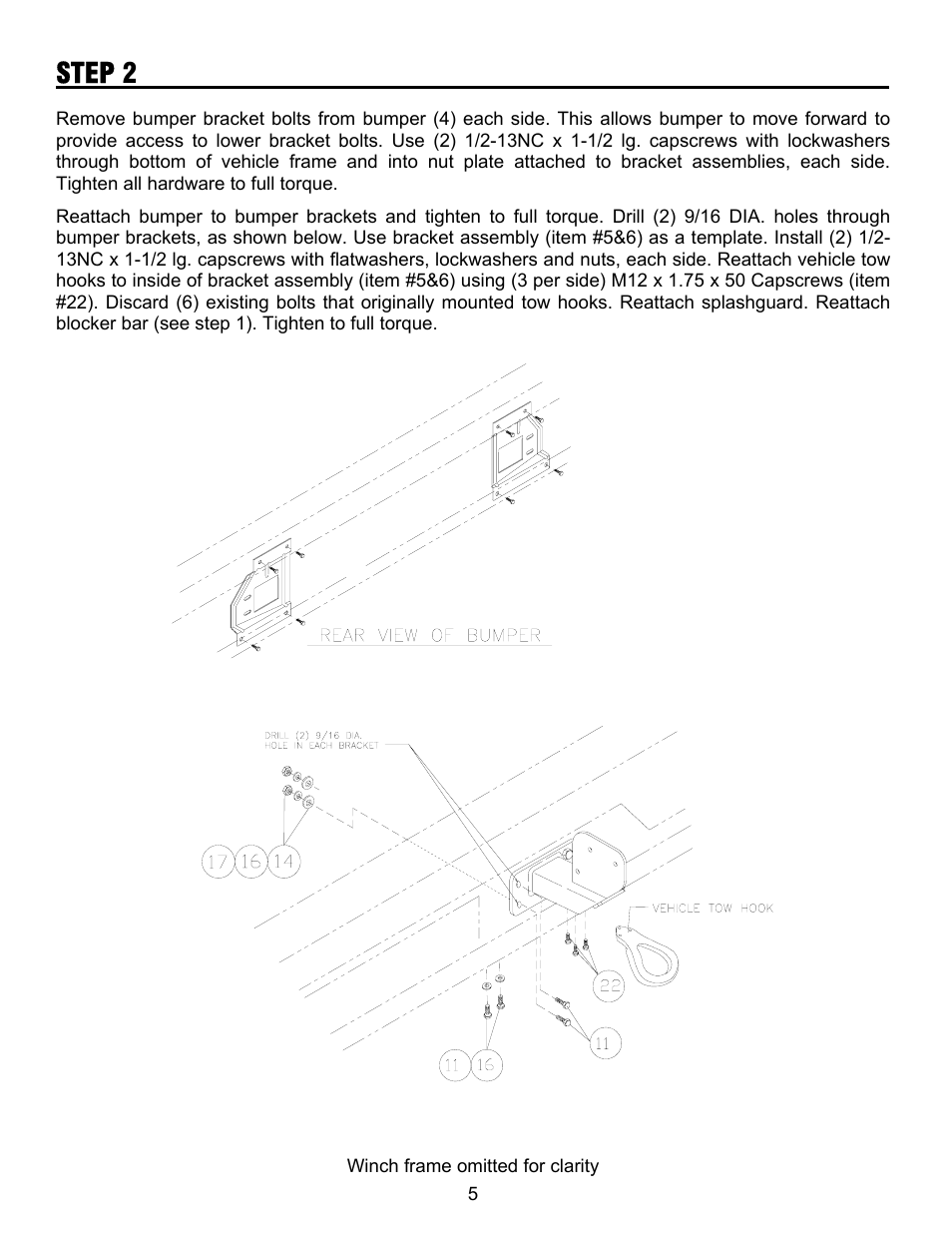 Step 2 | Ramsey Winch FORD WRAPAROUND KIT 295346 User Manual | Page 6 / 8