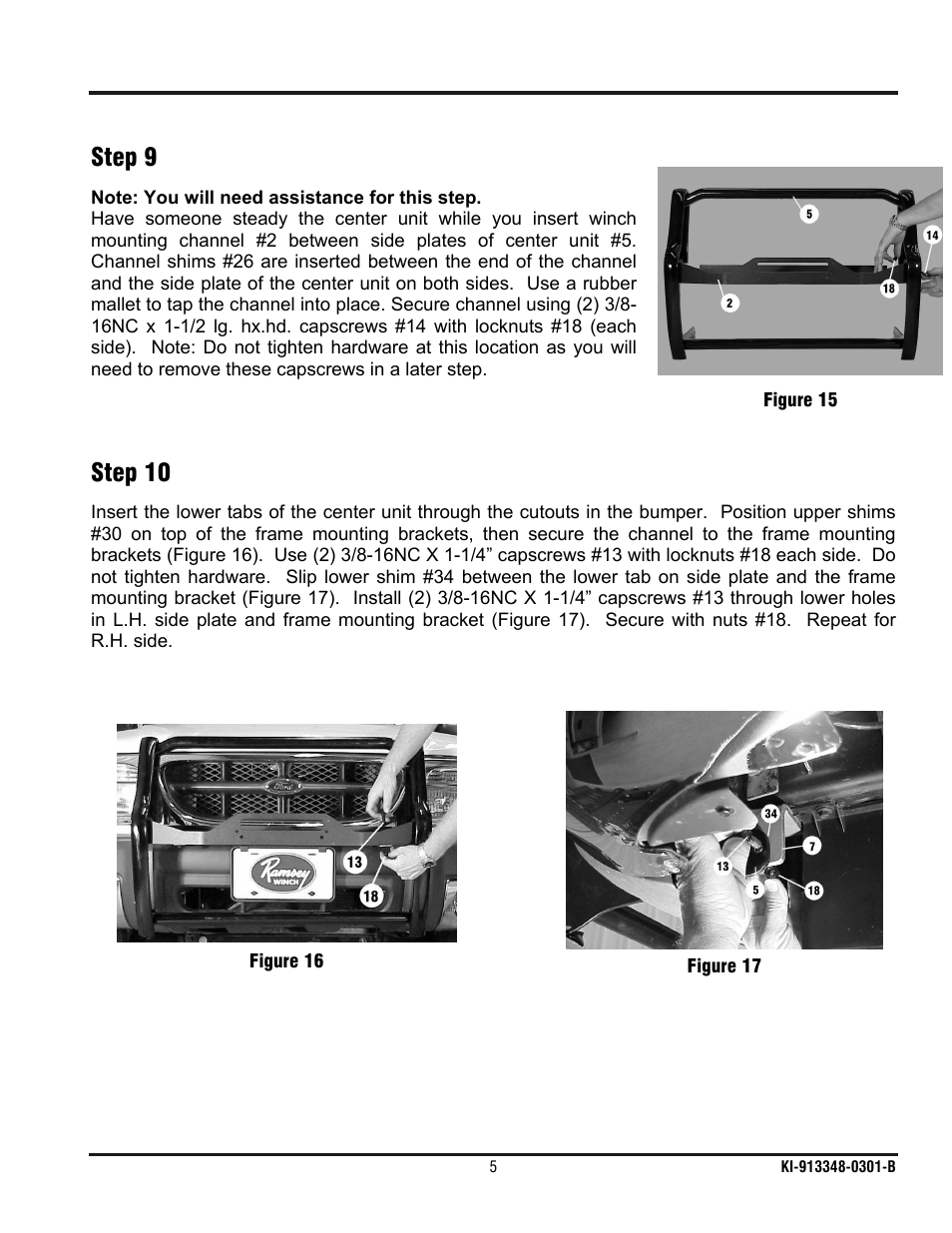 Step 9, Step 10 | Ramsey Winch FORD WRAPAROUND KIT 295918 User Manual | Page 6 / 10