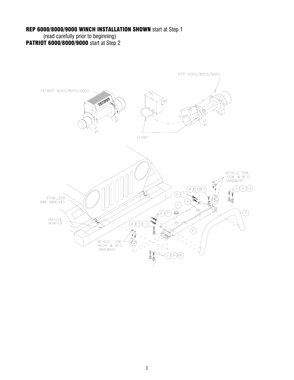 Ramsey Winch JEEP GRILL GUARD/SPORT BAR KITS 295241 & 251062 User Manual | Page 2 / 7