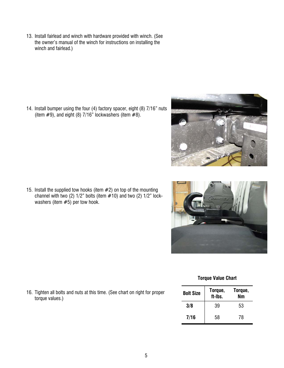 Ramsey Winch JEEP WRANGLER KIT 295378 User Manual | Page 5 / 7