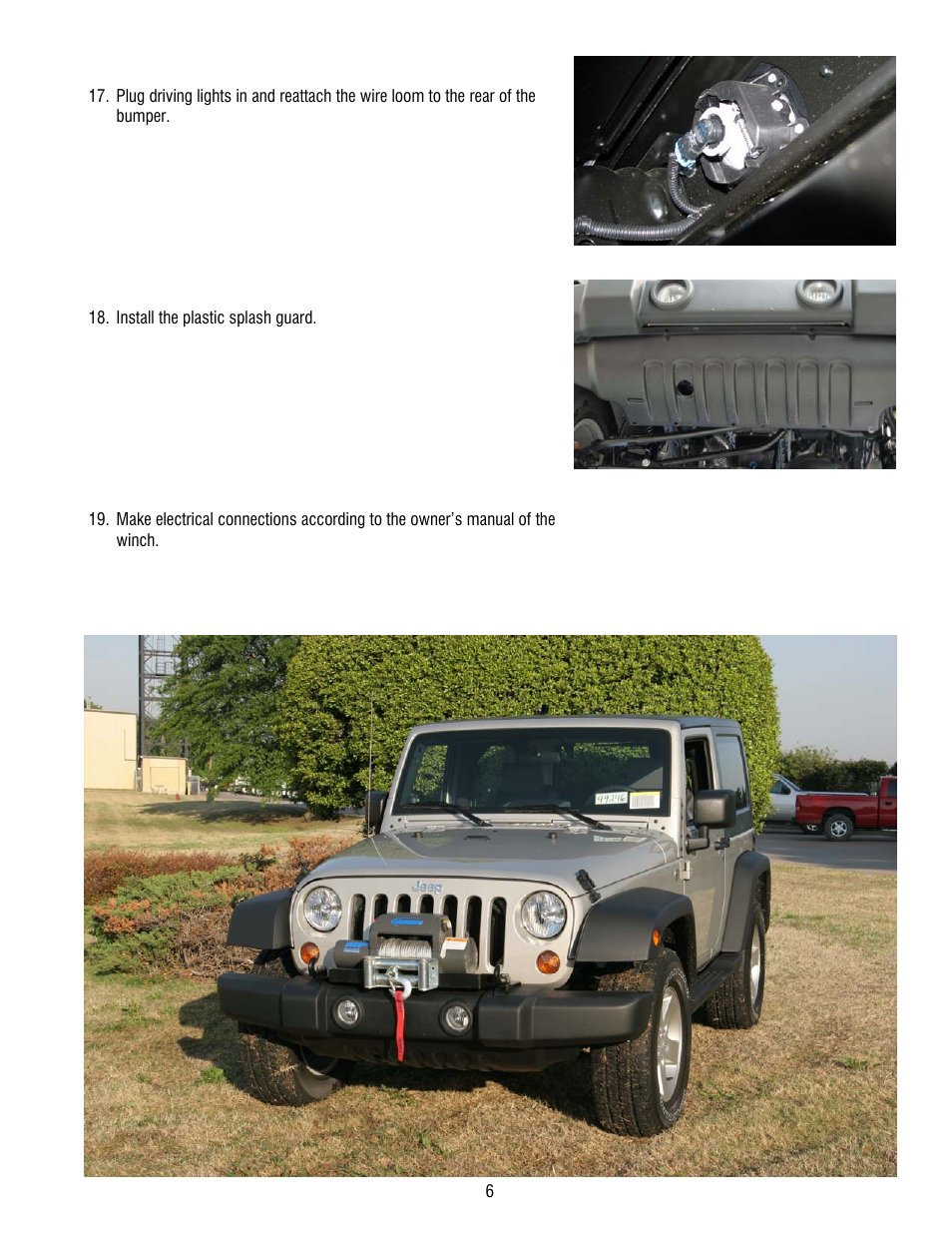 Ramsey Winch JEEP WRANGLER KIT 295378 User Manual | Page 6 / 7