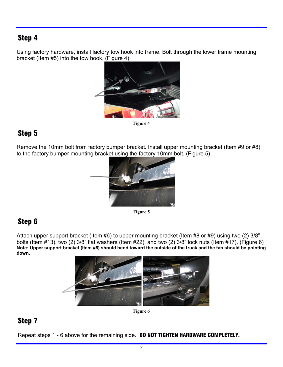 Step 4, Step 5, Step 6 | Step 7 | Ramsey Winch SILVERADO/SIERRA 2500HD/3500 295952 User Manual | Page 3 / 6