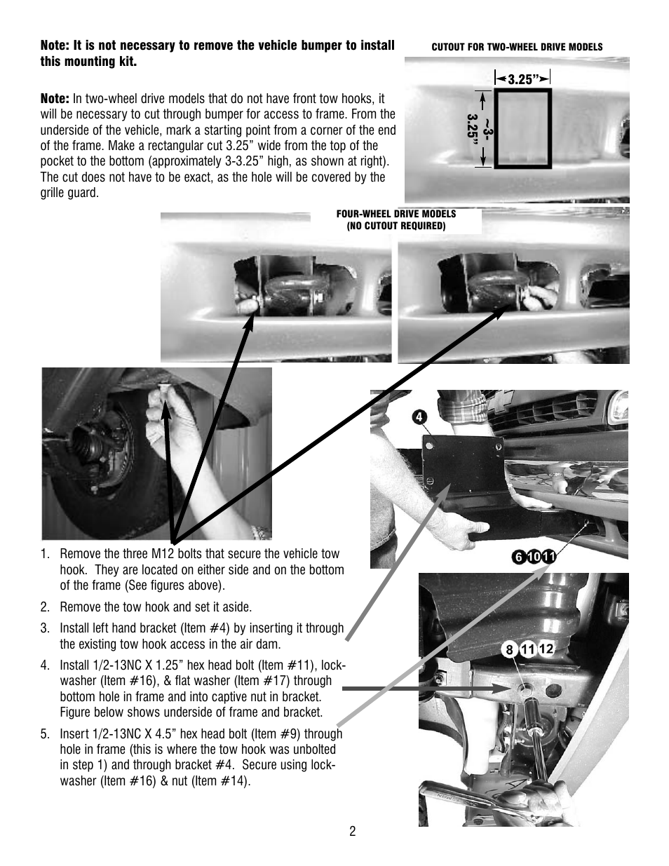 Ramsey Winch CHEVY GRILL GUARD KIT 295365 User Manual | Page 2 / 8