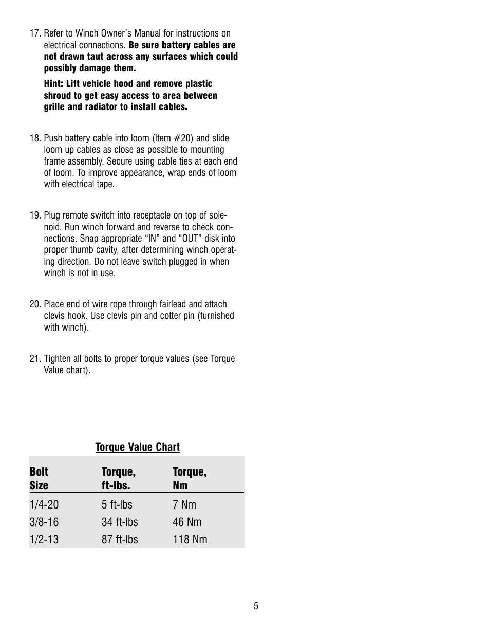 Ramsey Winch CHEVY GRILL GUARD KIT 295365 User Manual | Page 5 / 8