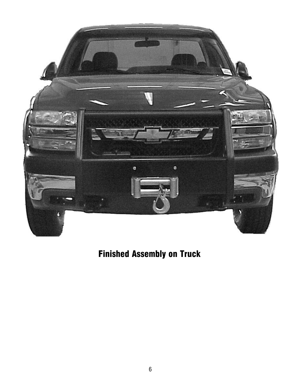 Finished assembly on truck | Ramsey Winch CHEVY GRILL GUARD KIT 295365 User Manual | Page 6 / 8