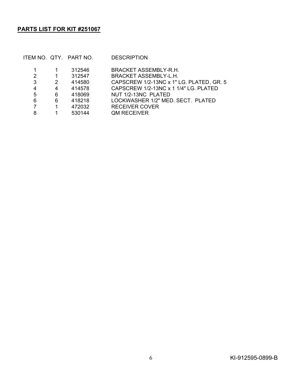 Ramsey Winch CHEVY QM KIT 251067 User Manual | Page 6 / 6